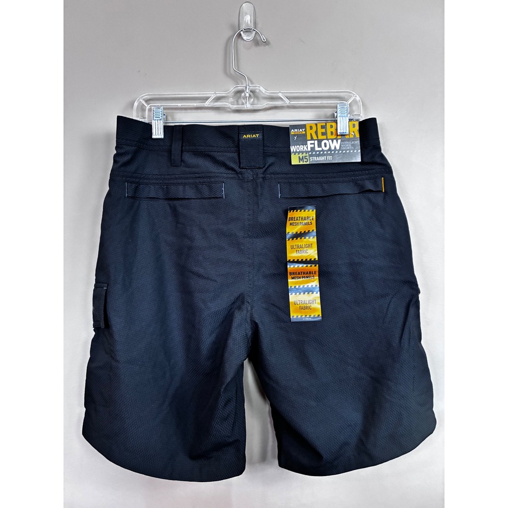 Ariat‎ Rebar M5 Straight Fit Ultralight Work Shorts Mens 30 Black WorkFlow Mesh